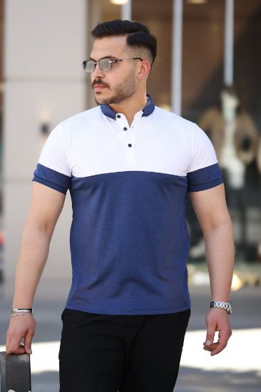 Erkek Yakalı çift Renk Kısa Kollu T-shirt resmi